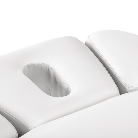 SPA ležaljka Sillon Relax bijela s crnim postoljem — detaljni prikaz sjedala