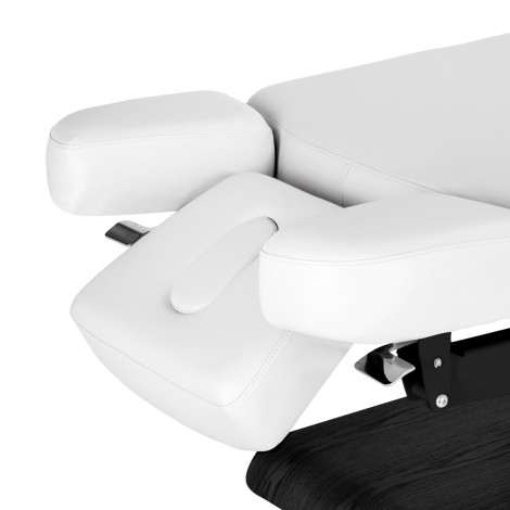 SPA lounger Sillon Relax white with black base — close-up of the armrest