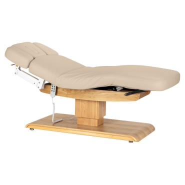 SPA komfortágy Sillon Relax bézs színben világosbarna talppal — oldalnézet