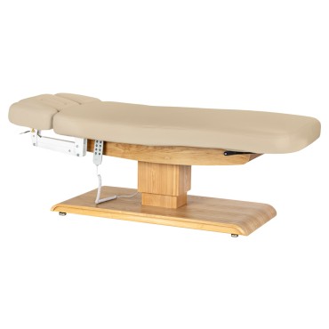 SPA lounger Sillon Relax beige with light brown base — side view