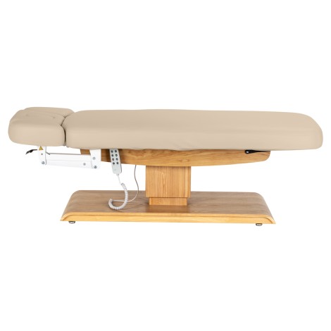 SPA ležaljka Sillon Relax bež s postoljem svijetlo smeđe boje — bočni pogled
