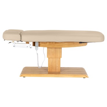 SPA-Liege Sillon Relax Beige mit hellbrauner Basis — Seitenansicht