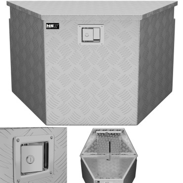 Aliuminio transportavimo įrankių dėžė uždaryta su 150 l 81,5 x 47,5 x 46 cm