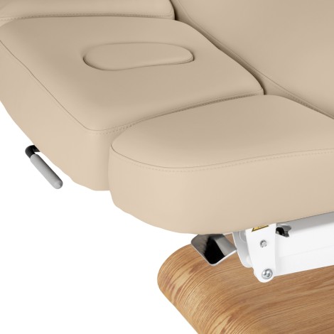Espreguiçadeira SPA Sillon Relax bege com base castanho claro — close-up do assento