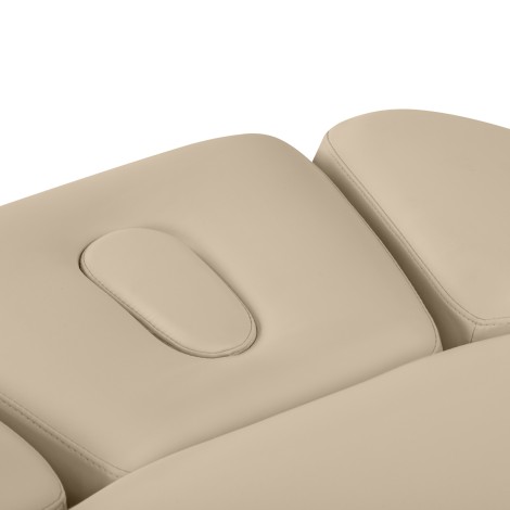 SPA lehátko Sillon Relax béžové s podstavcom svetlohnedej farby — detail sedadla