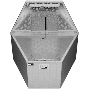 Aluminiumtransport-Werkzeugkasten mit einem Schlüssel 150 l 81,5 x 47,5 x 46 cm geschlossen