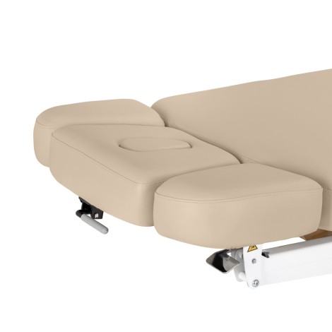 SPA lehátko Sillon Relax béžové s podstavcom svetlohnedej farby — bočný pohľad