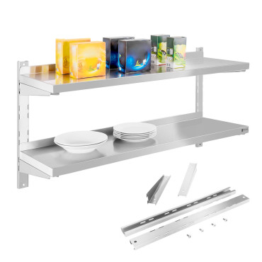 Wall shelf Double steel hanging with 120cm adjustment