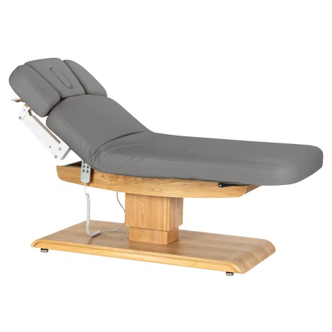 SPA lehátko Sillon Relax sivé s svetlohnedou základňou — bočný pohľad