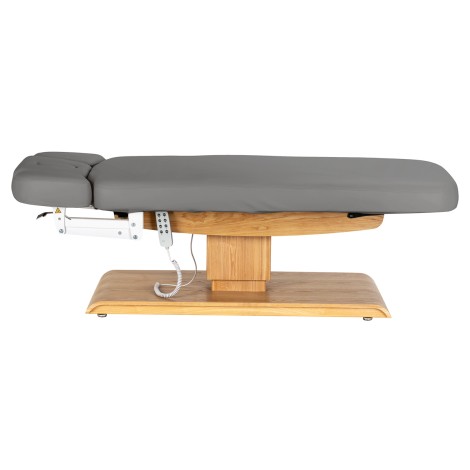 Espreguiçadeira SPA Sillon Relax cinza com base castanho claro — vista lateral
