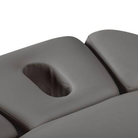 SPA lehátko Sillon Relax sivé s svetlohnedou základňou — detail sedadla