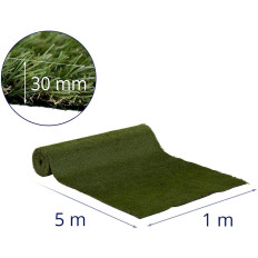 Umetna trava na terasi Balkon mehka 30 mm 20/10 cm 100 x 500 cm