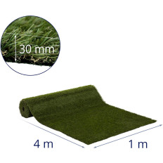 Artificial grass on terrace Balcony Soft 30 mm 20/10 cm 100 x 400 cm