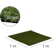 Artificial grass on terrace Balcony Soft 30 mm 20/10 cm 100 x 100 cm