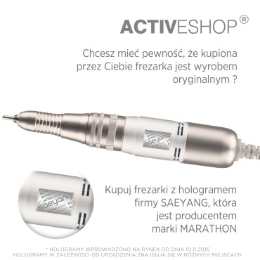 Saeyang Perceuse à Ongles Marathon N7 + ES6 100W — gros plan étiquette