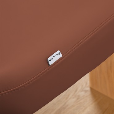 Sillón SPA Sillon Relax marrón con base color madera clara — detalle de la etiqueta