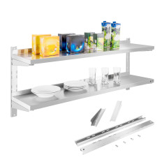 Wall shelf Double steel hanging with 140cm adjustment