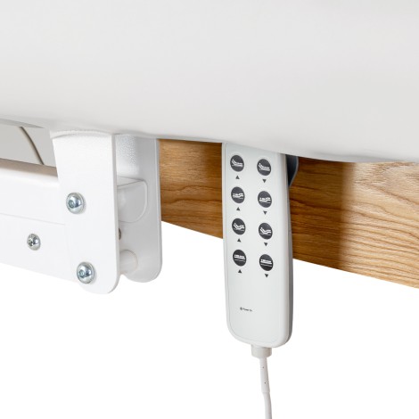 SPA-ligbed Sillon Relax wit met lichtbruine basis — detail bedieningselementen