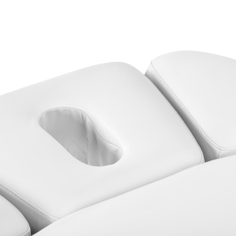SPA-liggstol Sillon Relax vit med ljusbrun bas — närbild av sits