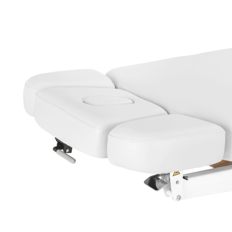 Fauteuil SPA Sillon Relax blanc avec base bois clair — vue latérale