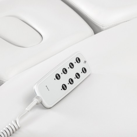 SPA-ligbed Sillon Relax wit met lichtbruine basis — detail bedieningselementen