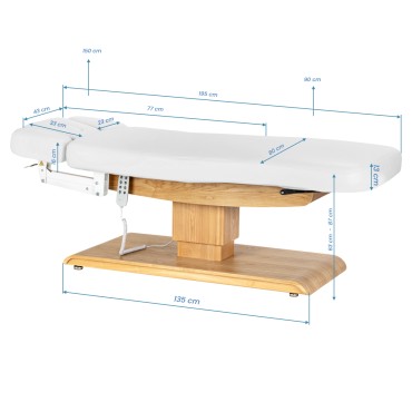 Fauteuil SPA Sillon Relax blanc avec base bois clair — vue latérale