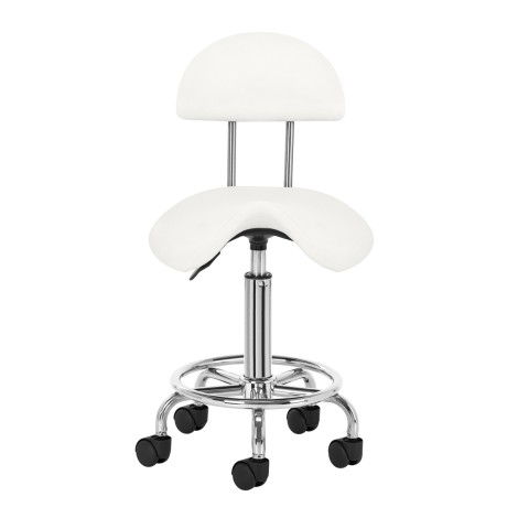 Sgabello cosmetico 6001 bianco — vista frontale