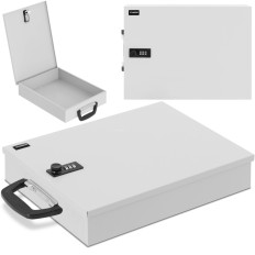 Atanel de metal seguro para documentos con bloqueo de conexión 355 x 255 x 70 mm DIN A6