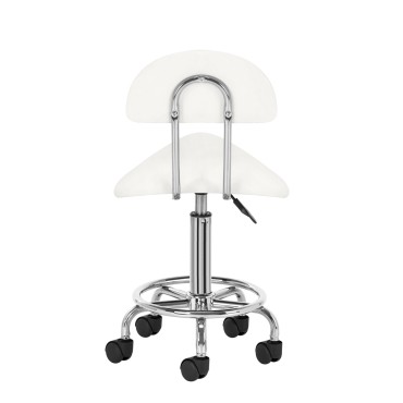 Sgabello cosmetico 6001 bianco — vista frontale