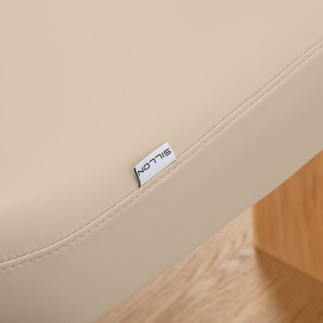 Copertura beige per lettino trattamenti Sillon Relax SPA — primo piano dell'etichetta
