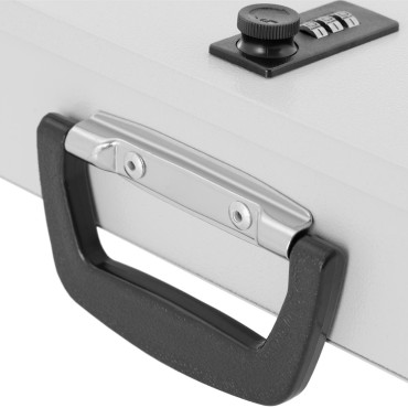 Caixão de metal seguro para documentos com bloqueio de bloqueio 355 x 255 x 70 mm DIN A6