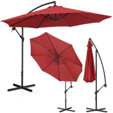 Garden umbrella on a boom round tilting wed. 300 cm burgundy