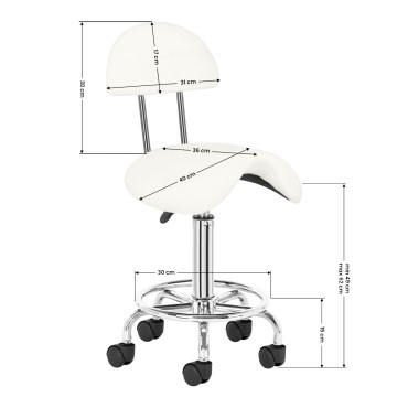 Tabouret cosmétique 6001 blanc