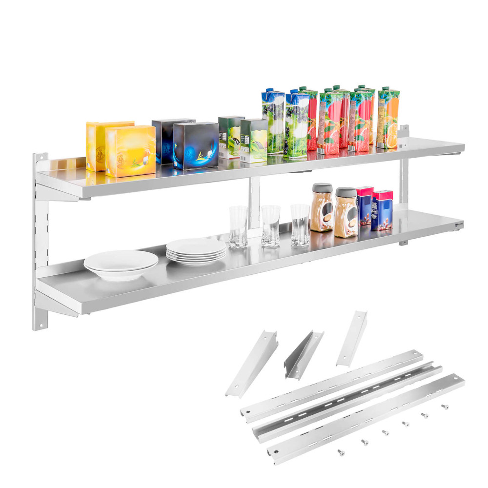Wall Shelf Double jekla, ki visi z nastavitvijo 180cm