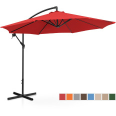 Garden umbrella on a boom round tilting wed. 300 cm red