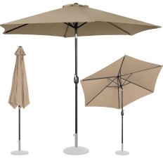 Ombrello da giardino. Round grande inclinazione con una manovella. 300 cm grigio-marrone