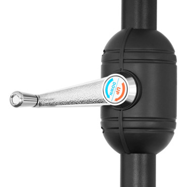 Vrt Umbrella. Okrog velikega nagibanja z ročico. 300 cm siva-rjava