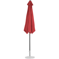 Parasol de jardin rond grand inclinable avec manivelle diamètre 300 cm bordeaux