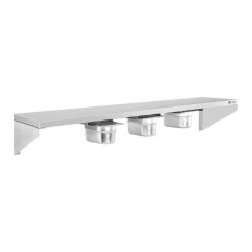 Estante de la pared que cuelga en consolas de acero inoxidable con contenedores GN1 / 9