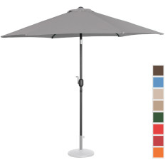 Parasol trädgårdsterrass runt lutning med en veva ons. 270 cm mörkgrå