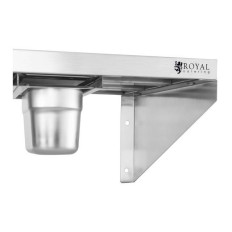 Mensola a muro appeso a console in acciaio inox con contenitori GN1 / 9