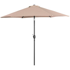 Parasol Garden Terrasse runde med en crank ons. 270 cm krem