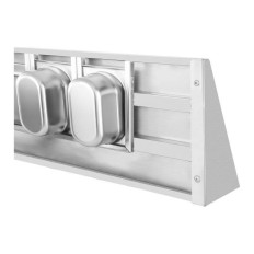 Wall shelf hanging on stainless steel consoles with GN1 containers / 9