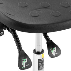 Taller Taller Silla con el respaldo del empleado a 120 kg 515-780 mm negro