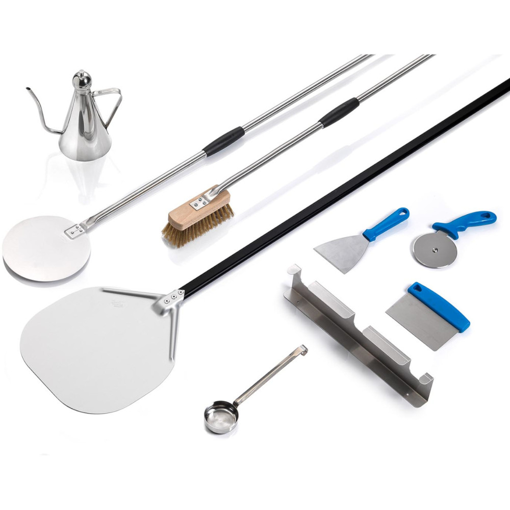 Set Accessoires voor Pizza 2 Schoppen Borstel Mes Mes Schraper Umel 8 EL.