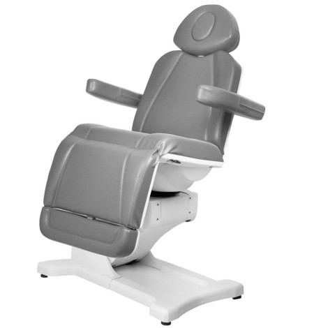 Električna kozmetična stol azzurro 869a z vrtljivim sedežem in 4 motorji, siva — stranski pogled