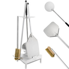 Set of pizza accessories 2 shovels brush stand 90 cm 4 el.