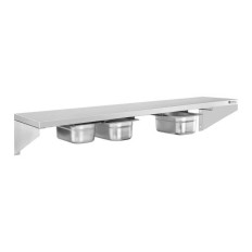 Mensola a muro appesa a console in acciaio inox con contenitori GN1 / 4