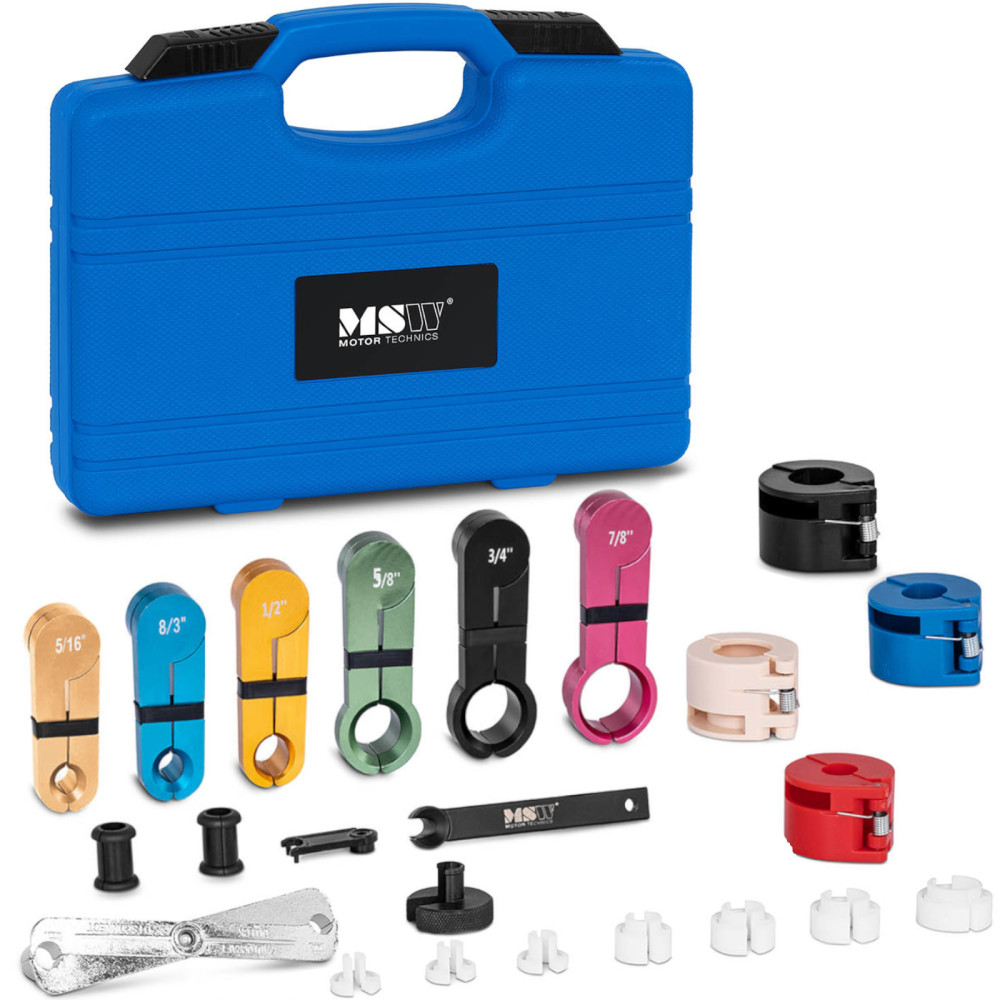Ferramentas para conectores de combustível e ar condicionado desabotoando. Conjunto