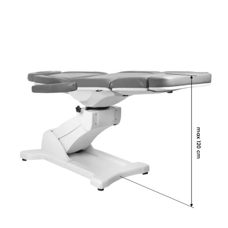 Električna kozmetička stolica Azzurro 869A s 4 motora sivoj boji — bočni pogled